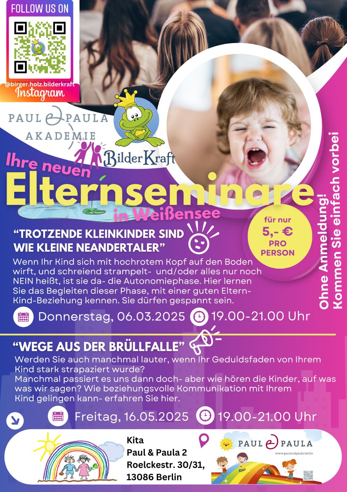 Elternseminare in der Kita Paul und Paula 2 in Berlin-Weißensee